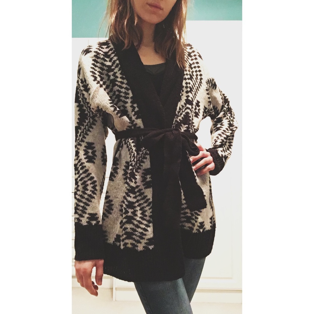 Tribal Print Cardigan Sweater